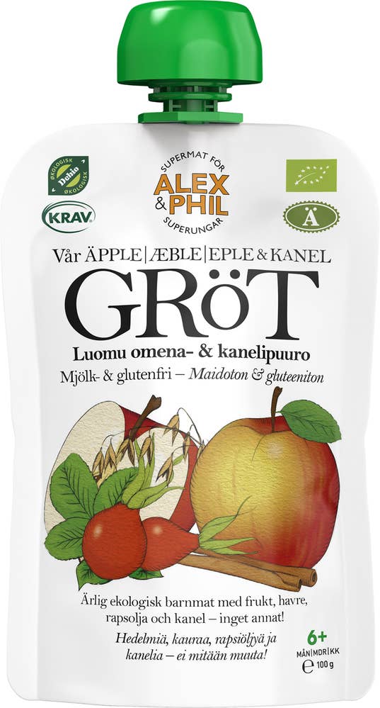 Alex&Phil Barnemat Eple- & kanelgrøt, økologisk Fra 6 mnd