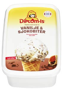 Diplom-is Fløteis vanilje og sjokobiter