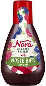 NORA Bringebær og blåbærsyltetøy Squeezy