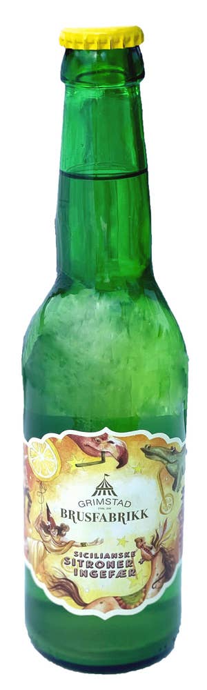 Grimstad Brusfabrikk Sicilianske sitroner og ingefærbrus