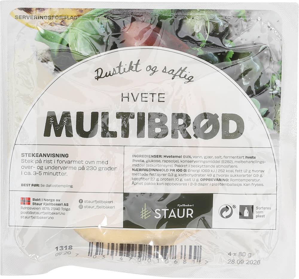 Staur Fjellbakeri Multibrød fine 4 stk