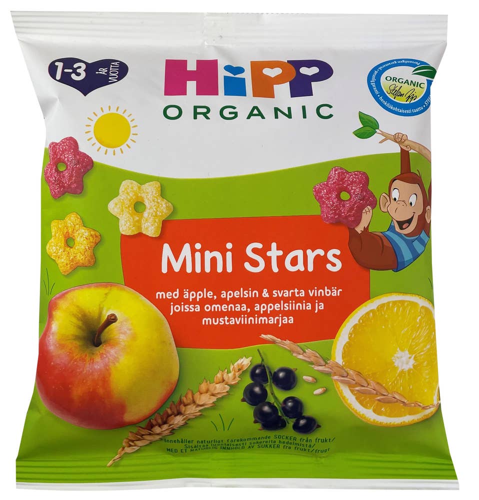 Hipp Mini Stars med eple, appelsin og solbær Fra 1-3 år