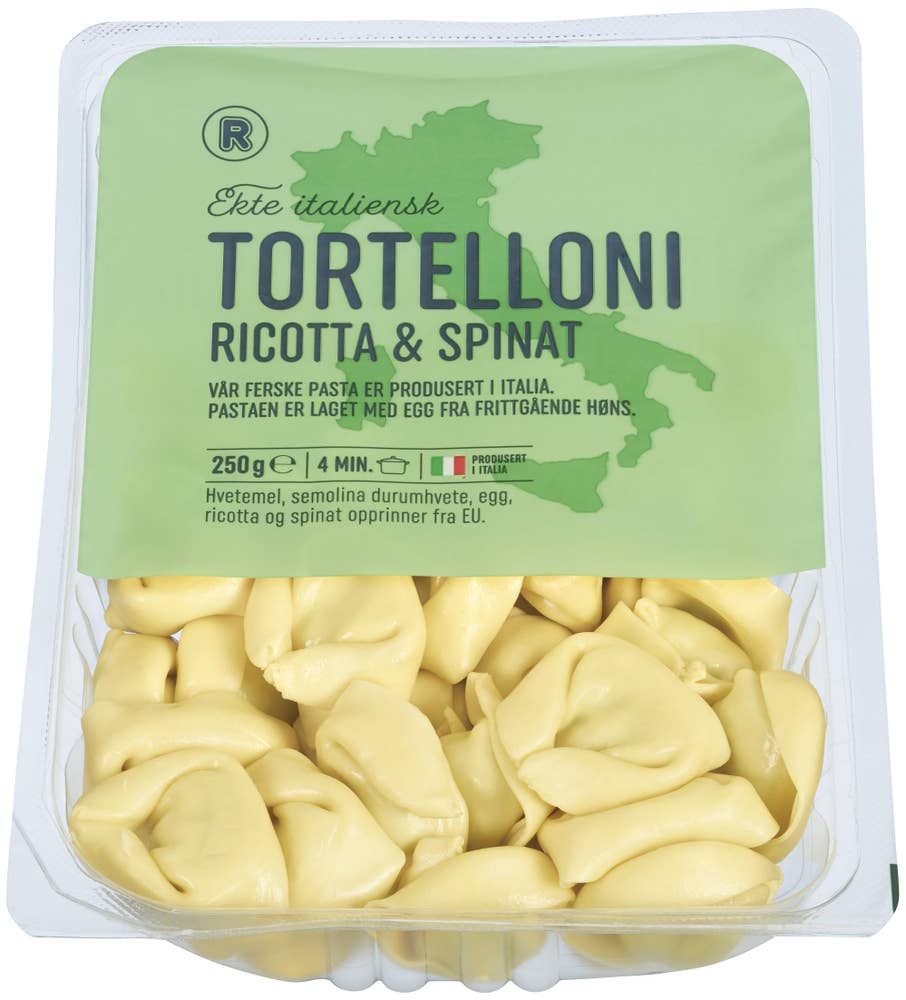 R Tortelloni ricotta og spinat