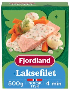 Fjordland Laksefilet Med urtesaus, gulrøtter og poteter