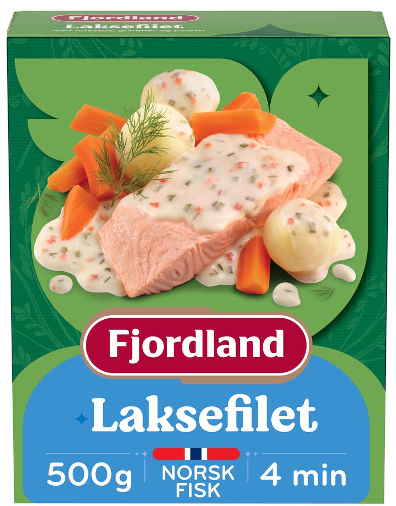 Laksefilet Med urtesaus, gulrøtter og poteter, 500 g
