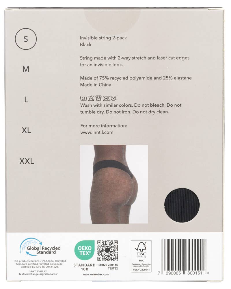 Inntil Sømløs string Sort, str. S