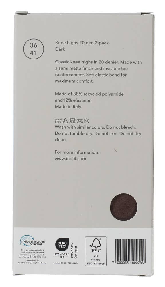 Inntil Knestrømper 20 DEN Mørk, str. 36-41