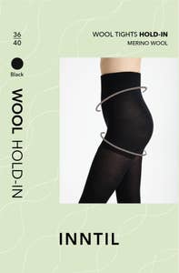 Inntil Ullstrømpebukse Hold-in Sort, str 36-40