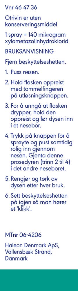 Otrivin nesespray for voksne mentol 1mg/ml