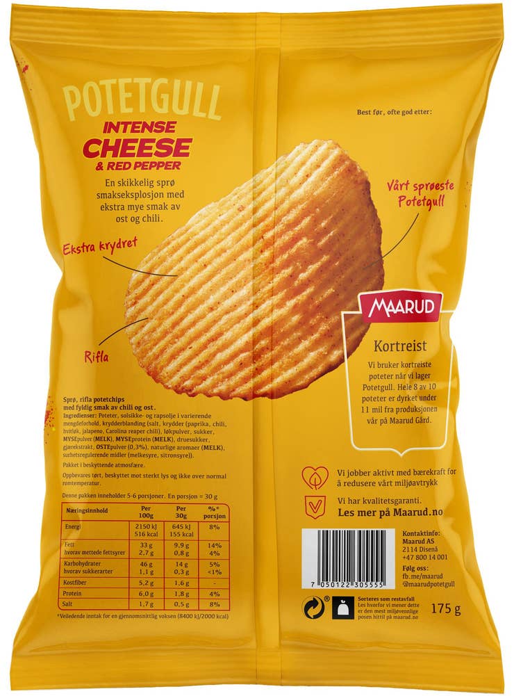 Maarud Potetgull Intense cheese & red pepper