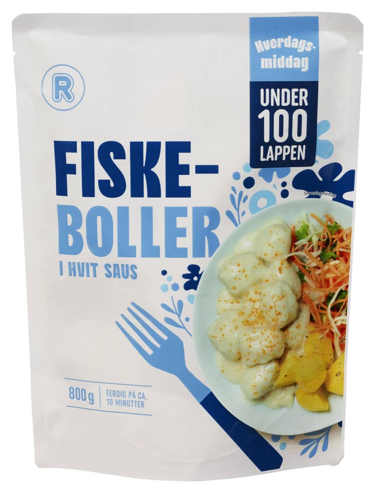 Fiskeboller i hvit saus 800 g