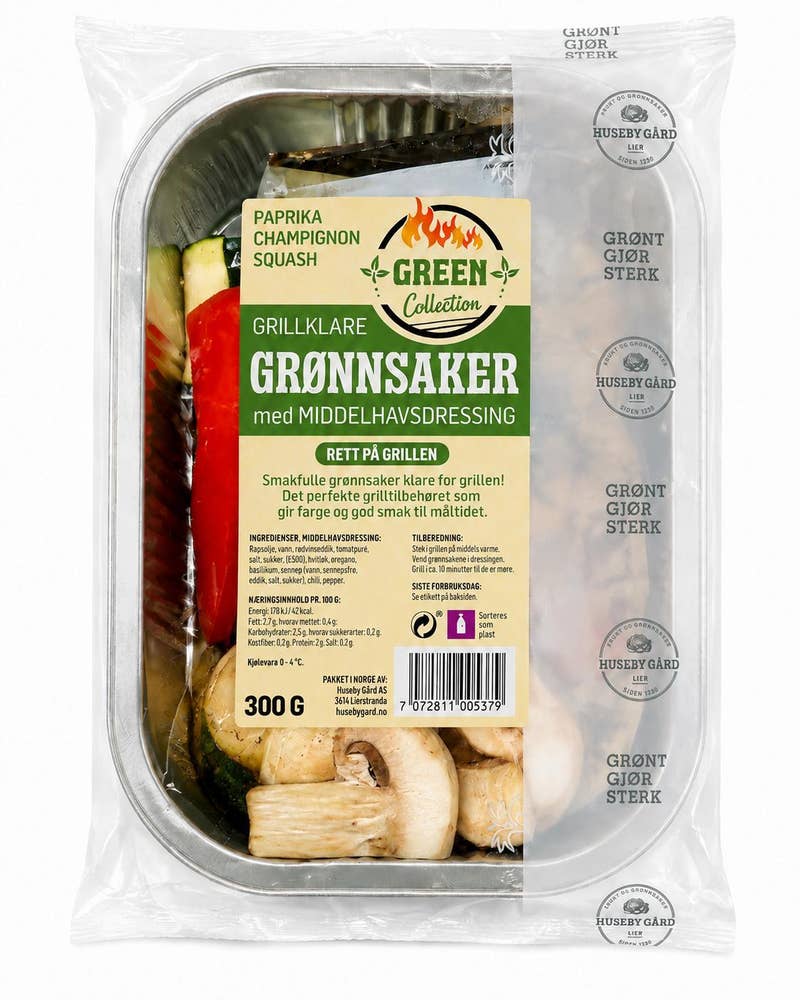 Grillklare Grønnsaker med Middelhavsdressing