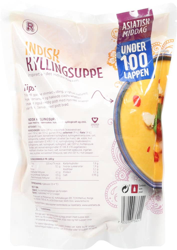 R Indisk kyllingsuppe