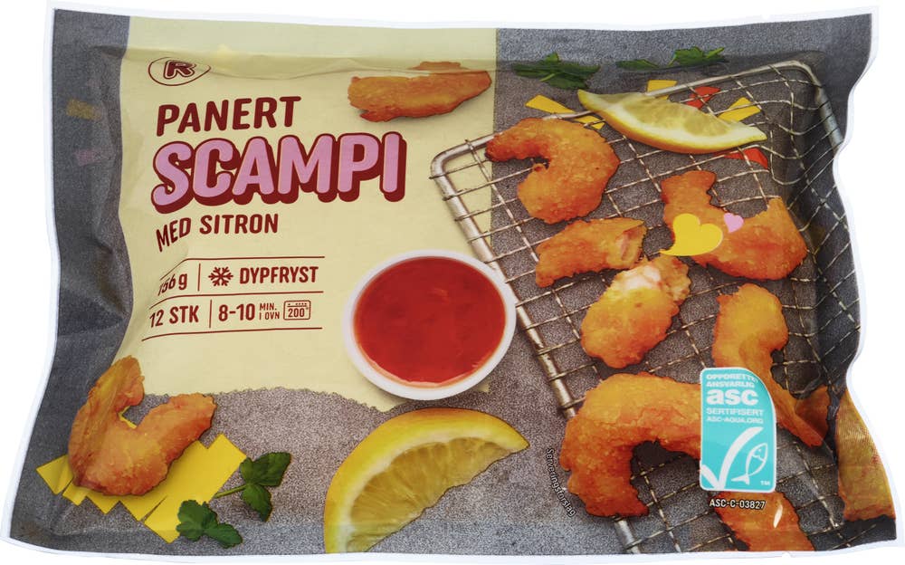 Panert scampi med sitron 12 stk, 156 g
