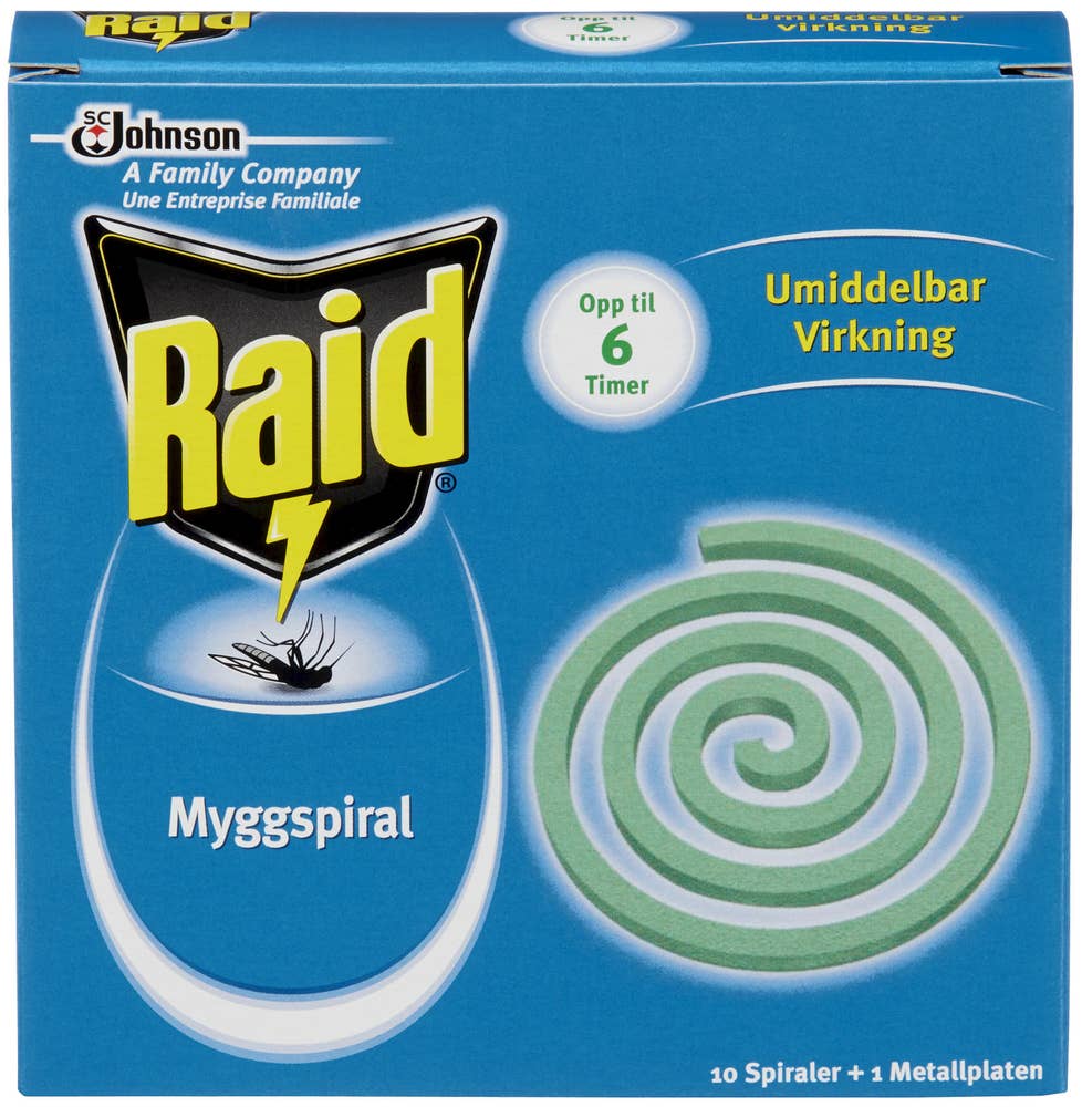 Raid Myggspiral 10 spiraler