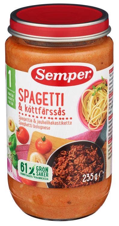 Semper Barnemat Spaghetti kjøttdeigsaus Fra 12 mnd