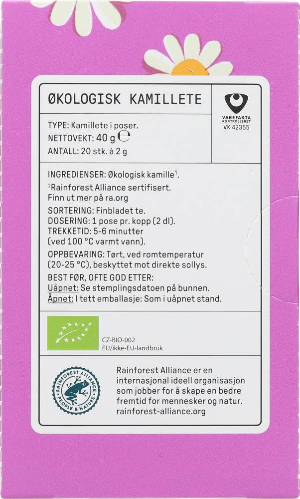 Kolonihagen Økologisk kamille-te 20 poser