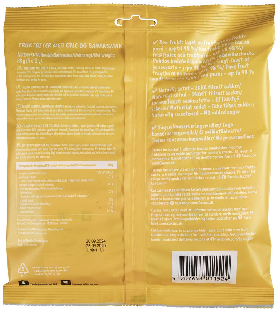 Castus Fruktbiter banan 5x12g