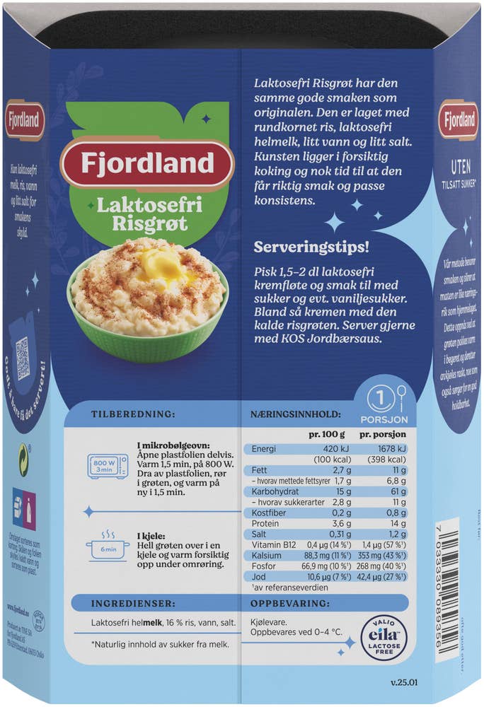 Fjordland Laktosefri risgrøt