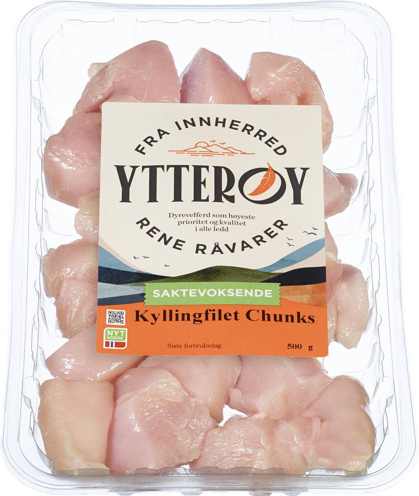 Ytterøy Kyllingfilet Chunks Saktevoksende kylling