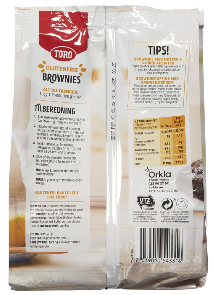 Toro Brownies Glutenfri