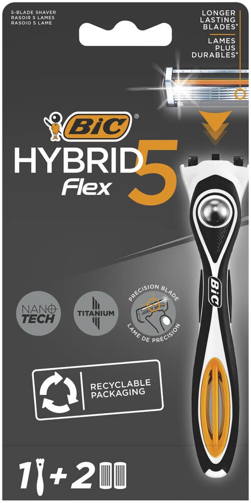 BIC Hybrid 5 Flex barberhøvel Inkluderer 2 refilblader