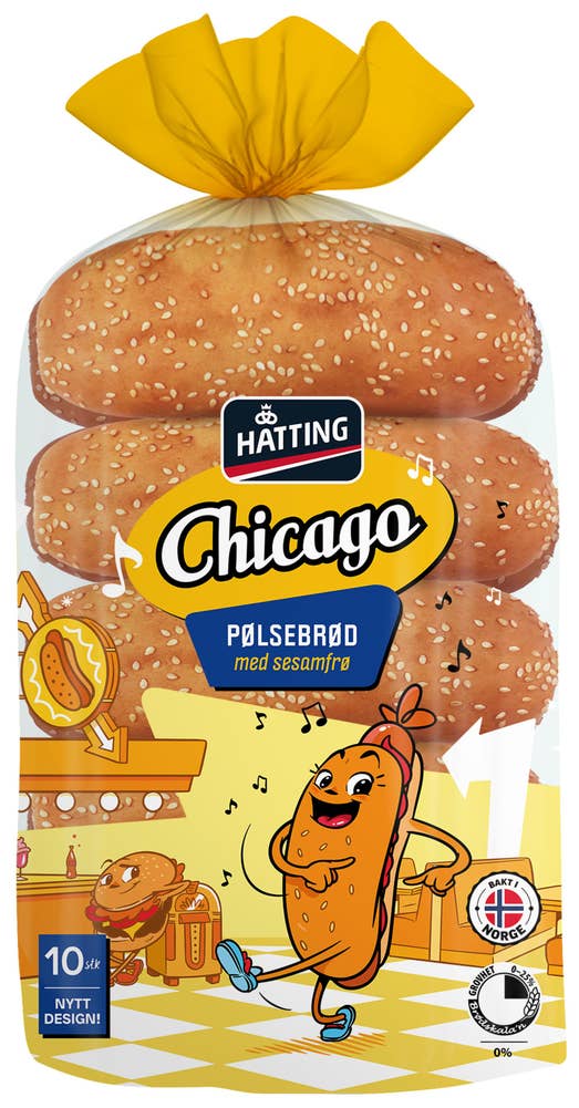 Hatting Chicago Pølsebrød 10 stk