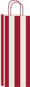 Festive Gavepose til flasker med rød-hvite striper 130 x 8 2x 359 mm, resirkulert materiale