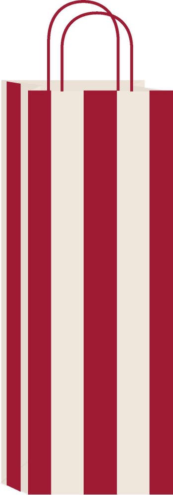 Festive Gavepose til flasker med rød-hvite striper 130 x 8 2x 359 mm, resirkulert materiale