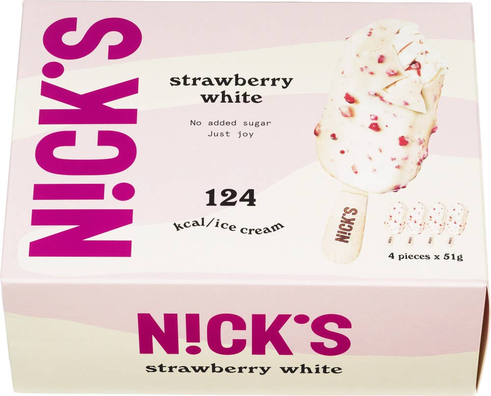 Strawberry White Ispinne 4 stk, 240 ml