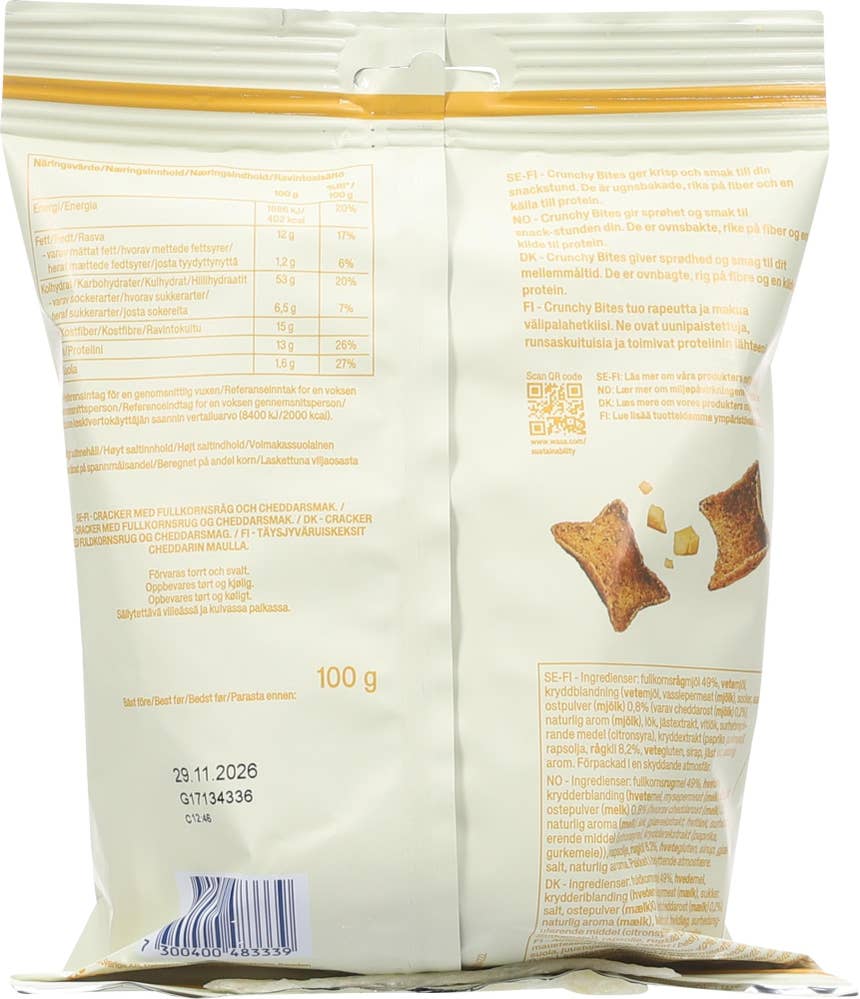Wasa Crunchy Bites Cheddar