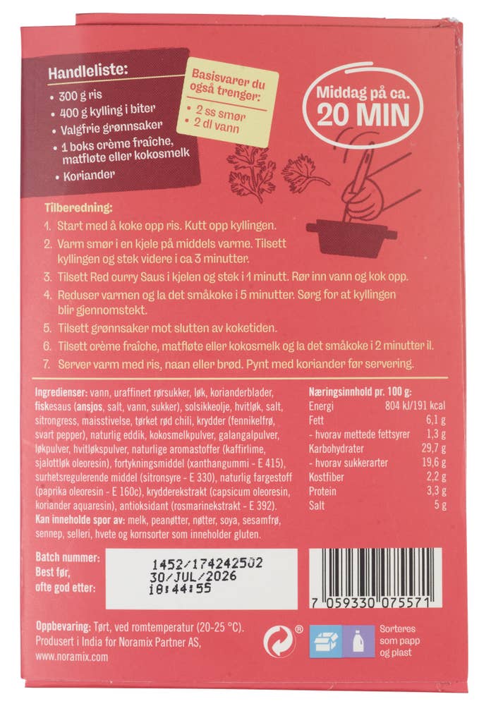 Time Out Rød currypaste