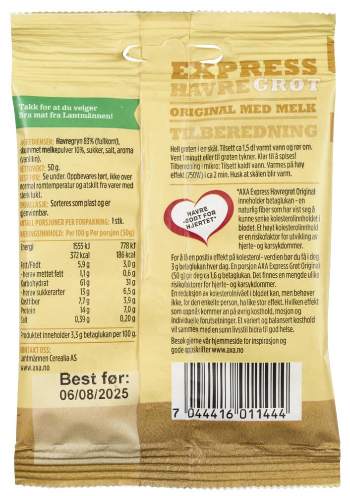 Axa Havregrøt med melk