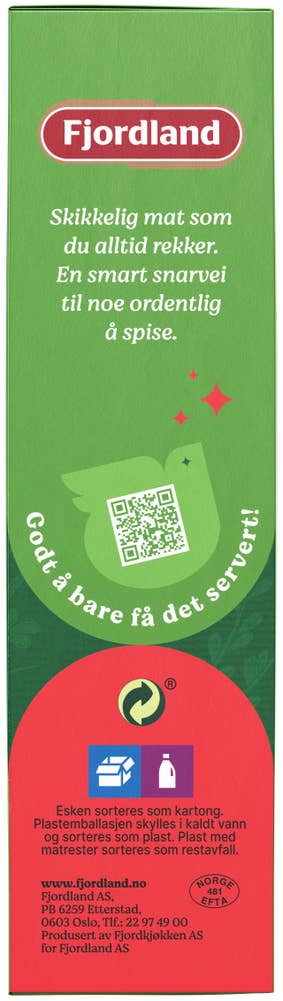 Fjordland Oksekjøtt i saus Med ertestuing, poteter og tyttebærsyltetøy