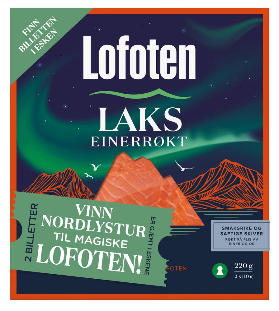 Lofoten Einerrøkt laks Skivet