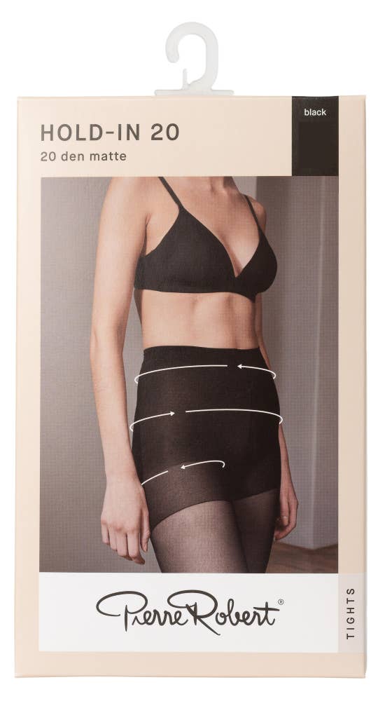 Pierre Robert Strømpebukse Hold-In 20 DEN Sort, str. 44-48