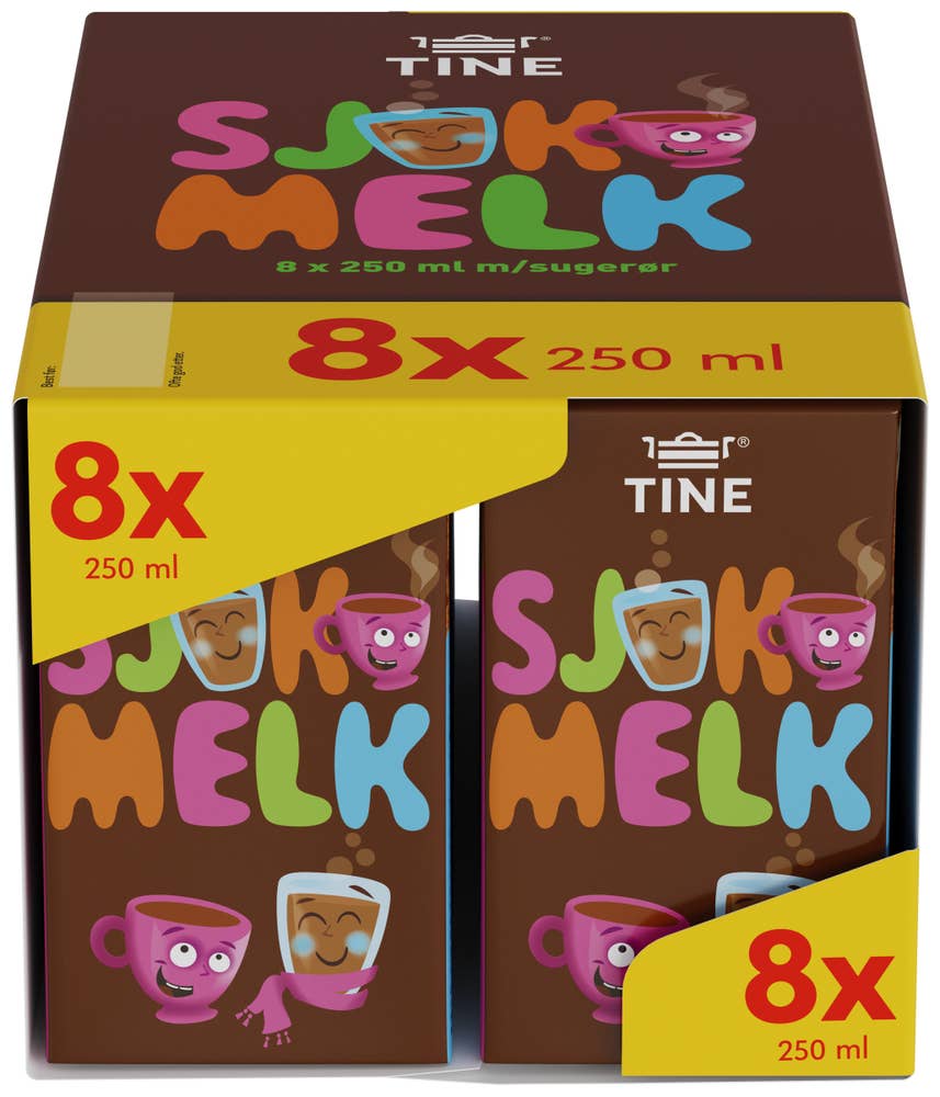 TINE Sjokomelk 8x250ml Partivare