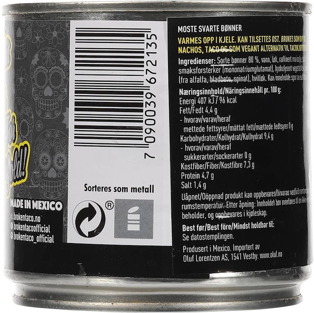 Broken Taco Black Refried Beans