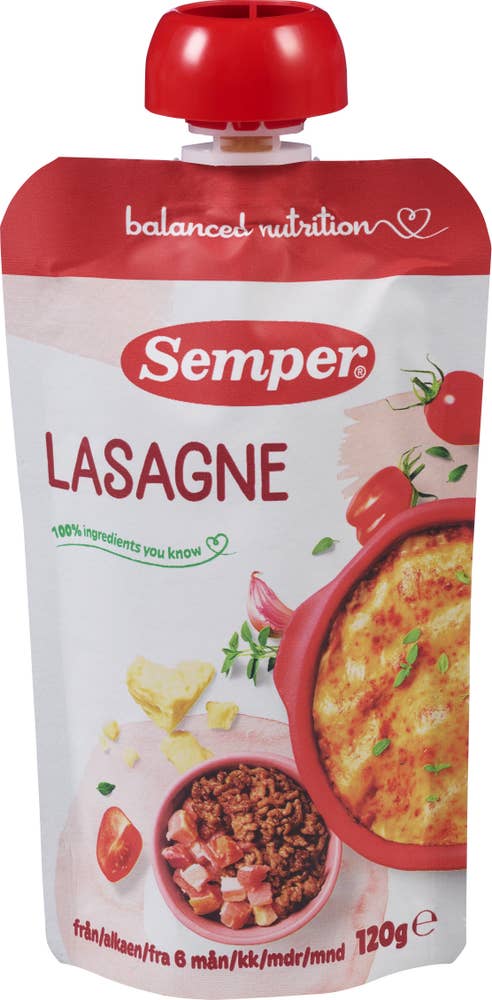 Semper Spiseklar lasagne Fra 6 mnd