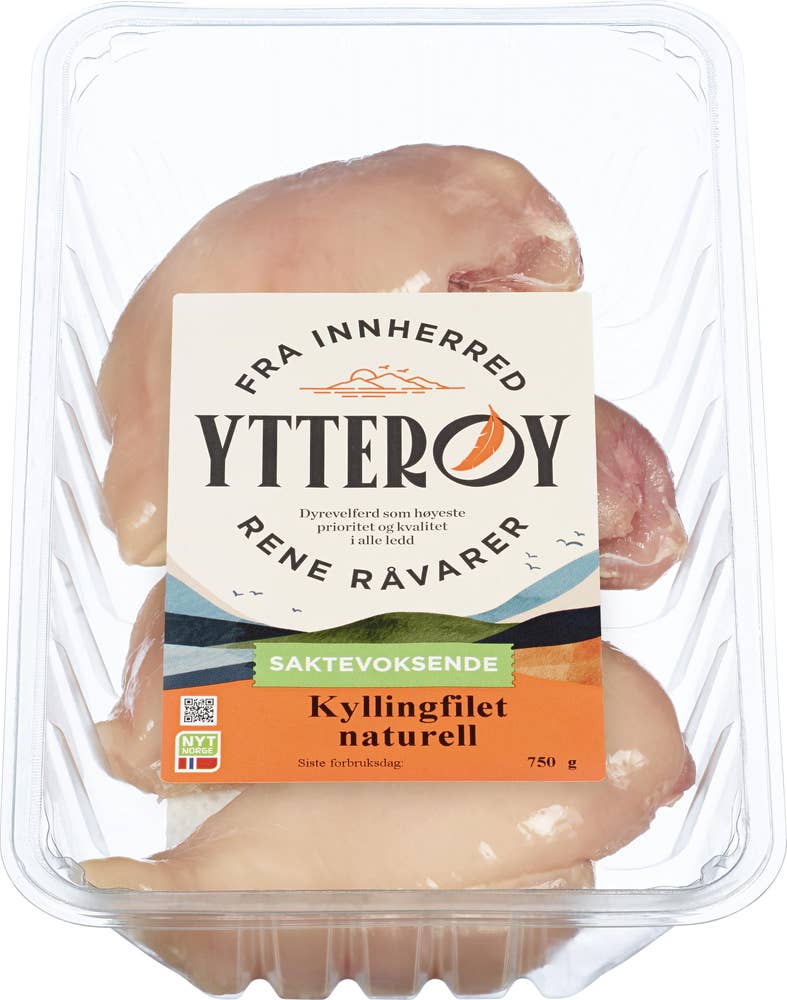 Ytterøy Kyllingfilet naturell Saktevoksende kylling