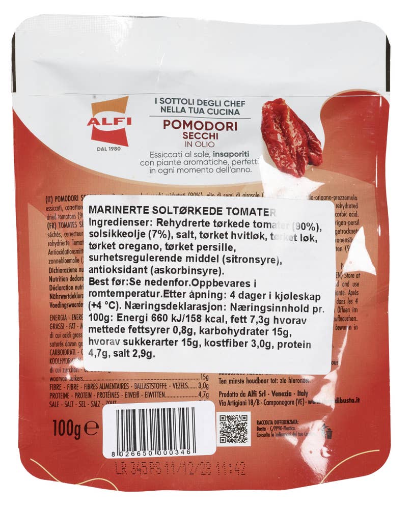 i Fuori di Busta Soltørkede tomater i olje