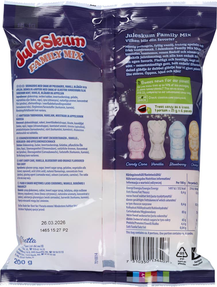 Cloetta Juleskum Family mix