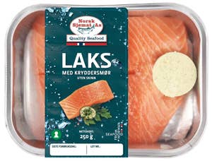 Norsk Sjømat AS Laks med kryddersmør Uten skinn, Partivare