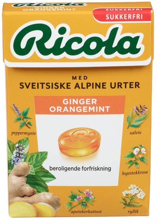 Ricola Ginger Orangemint Sukkerfri