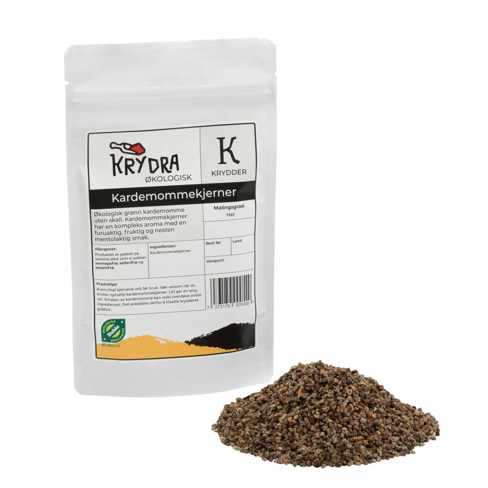 Krydra Kardemommekjerner Hele uten skall Økologisk