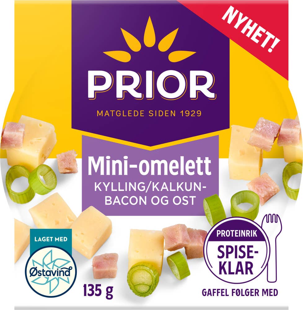Mini-omelett Kylling/kalkunbacon og ost, 135 g
