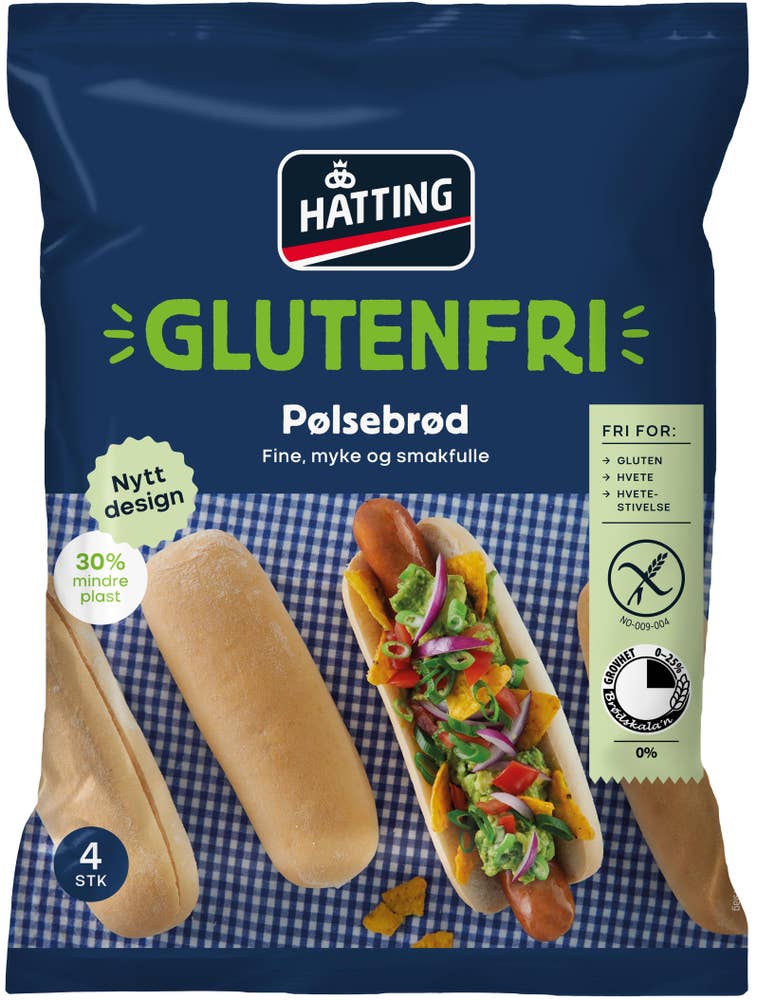 Hatting Glutenfrie pølsebrød 4stk