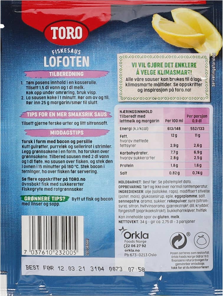 Toro Lofoten fiskesaus