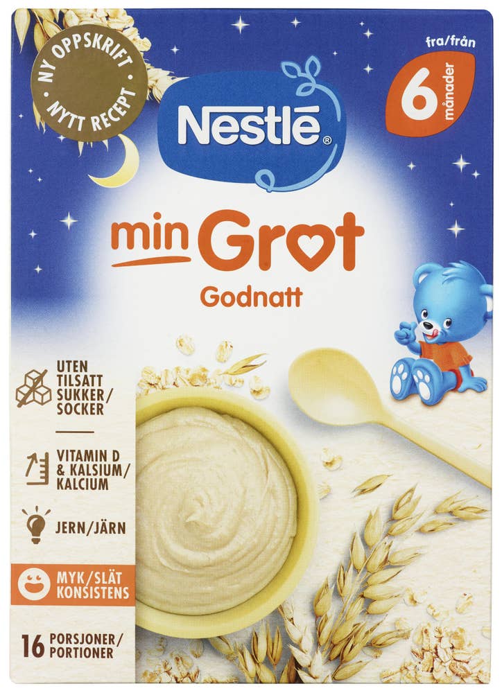 Nestlé Min fullkornsgrønt God natt Fra 6 mnd