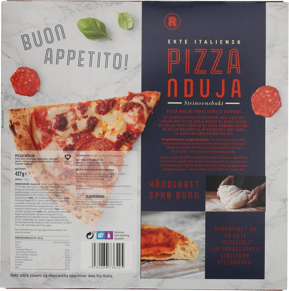 R Pizza 'Nduja Steinovnsbakt